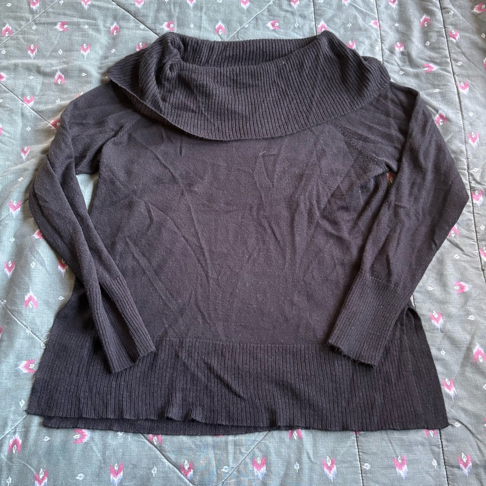 Women’s marled off the shoulder black sweater size xl